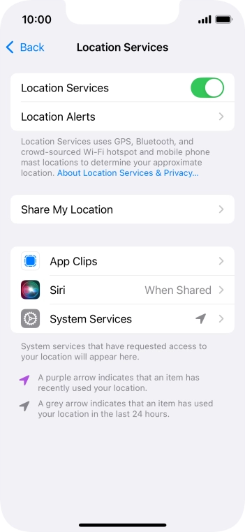 Press the required app.