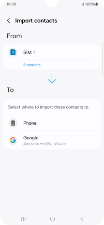 Press the required Google account.