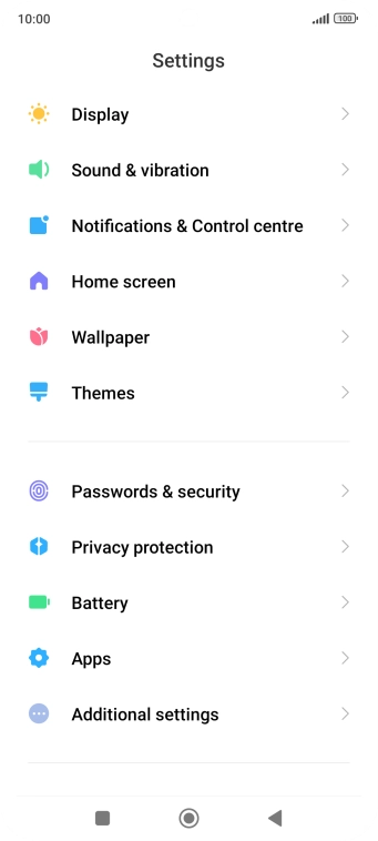 Press Passwords & security.