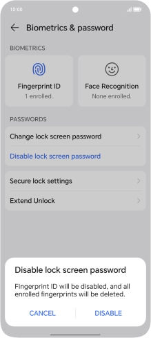 Press DISABLE.