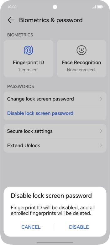 Press DISABLE.