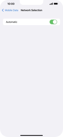 Press the indicator next to 'Automatic' to turn automatic network selection on or off.