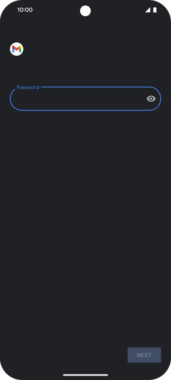 Press the field below 'Password' and key in the password for your email account.