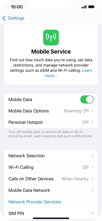 Press Network Selection.