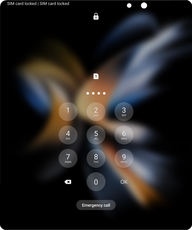 Key in your SIM PIN and press OK. The default SIM PIN is 0000.