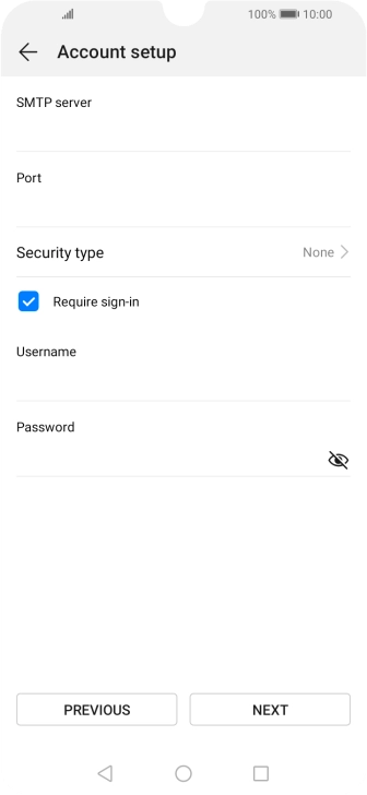 Press the field below 'SMTP server' and key in the name of your email provider's outgoing server.
