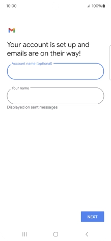 Press the field below 'Your name' and key in the required sender name.