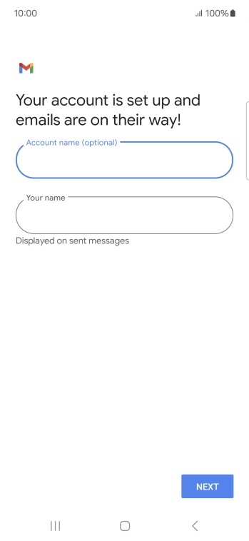 Press the field below 'Your name' and key in the required sender name.