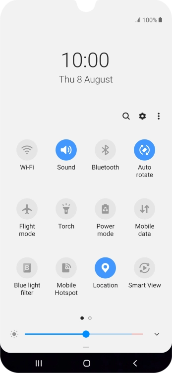 Press the settings icon.