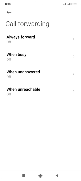 Press the required divert type.