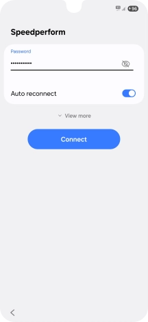 Key in the password for the WiFi network and press Connect.