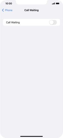 Press the indicator next to 'Call Waiting' to turn the function on or off.