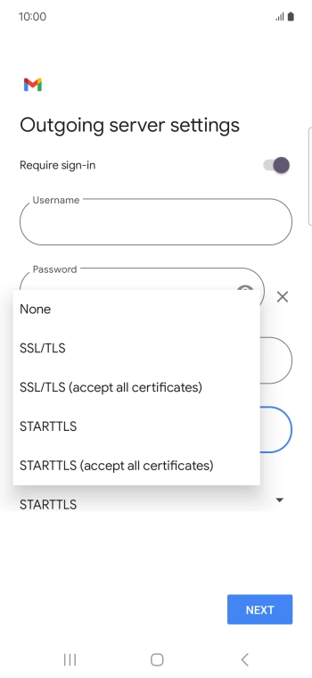 Press SSL/TLS.
