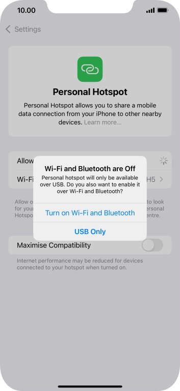 If WiFi is turned off, press Turn on Wi-Fi and Bluetooth.