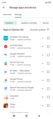 Press the required app.