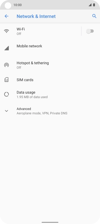 Press Mobile network. Press Mobile network.
