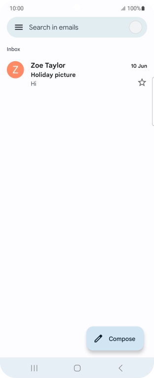 Press the email account icon. Press the email account icon.
