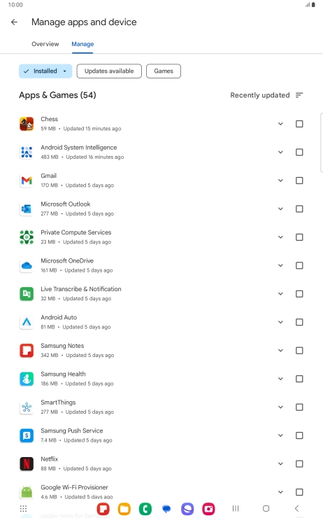Press the required app.