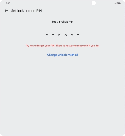 Press Change unlock method.
