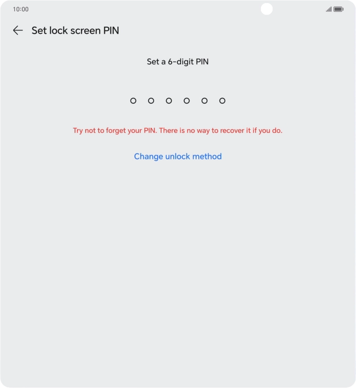 Press Change unlock method.
