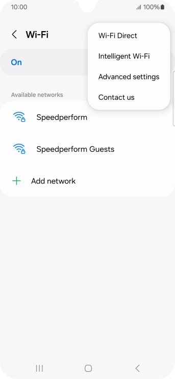 Press Intelligent Wi-Fi. Press Intelligent Wi-Fi.