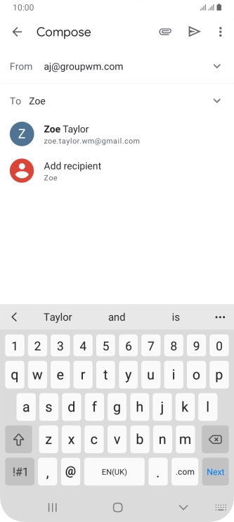 Press the required contact. Press the required contact.
