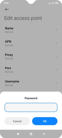 Key in p and press OK.