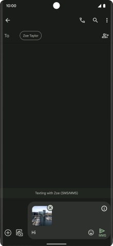 Press the send icon when you've finished your picture message.