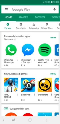 Press the search field.