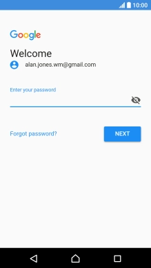 Press the field below 'Enter your password' and key in the password for your Google account.