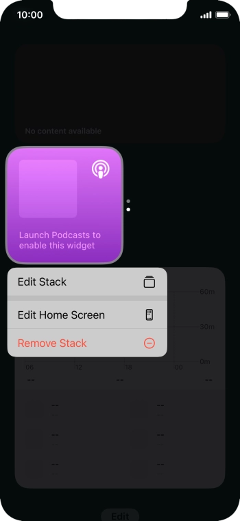 Press Edit Stack.