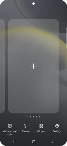 Press the add icon to add a home screen page.