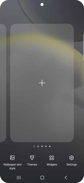 Press the add icon to add a home screen page.