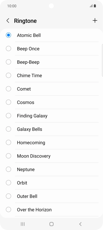 Press the add ring tone icon.