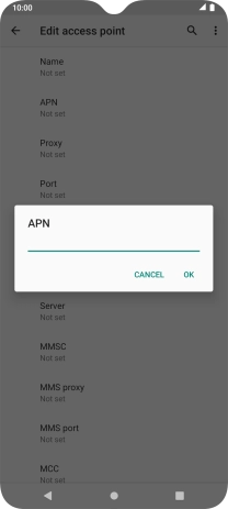 Key in wap.o2.co.uk and press OK.