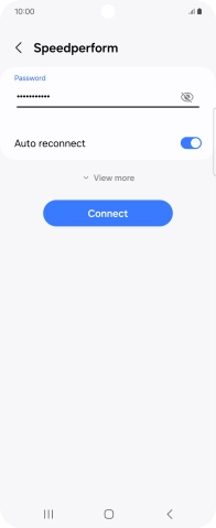 Key in the password for the WiFi network and press Connect.