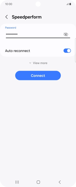 Key in the password for the WiFi network and press Connect.