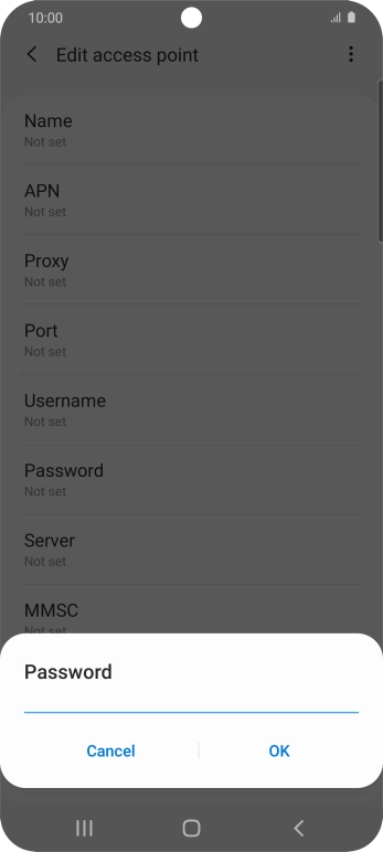 Key in password and press OK.