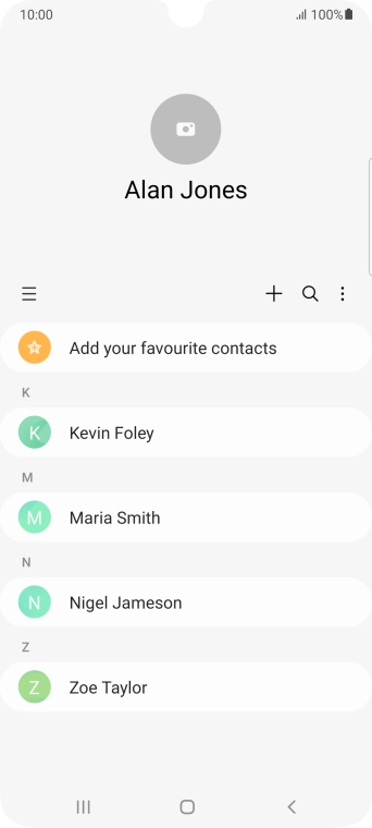 Press the required contact.