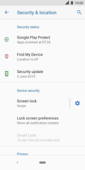 Press Screen lock.