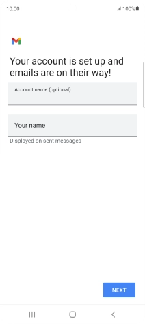 Press the field below 'Account name (optional)' and key in the required name.