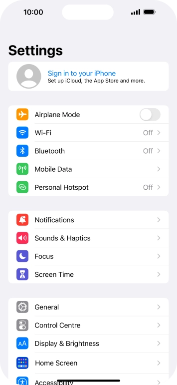 Press Sign in to your iPhone.