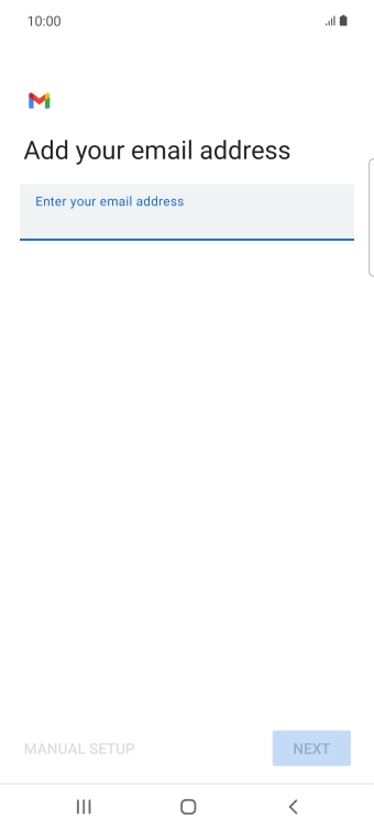 Press the field below 'Enter your email address' and key in your email address.