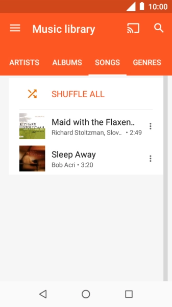 Press the required audio file.