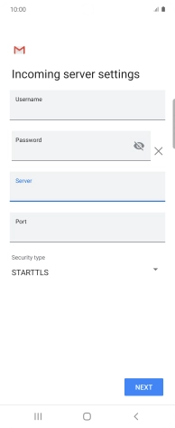 Press the field below 'Port' and key in 143.