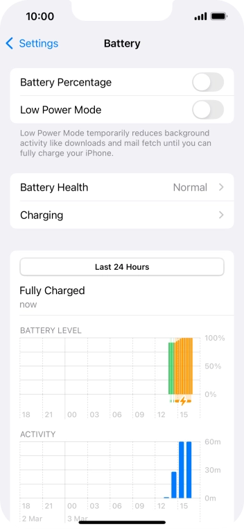 Press the indicator next to 'Low Power Mode' to turn on the function.