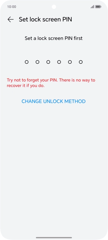 Press CHANGE UNLOCK METHOD.