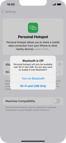 If WiFi is turned on, press Wi-Fi and USB Only.