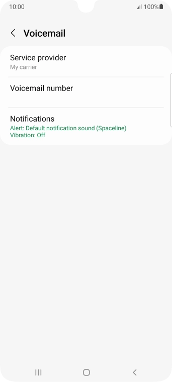 Press Voicemail number.