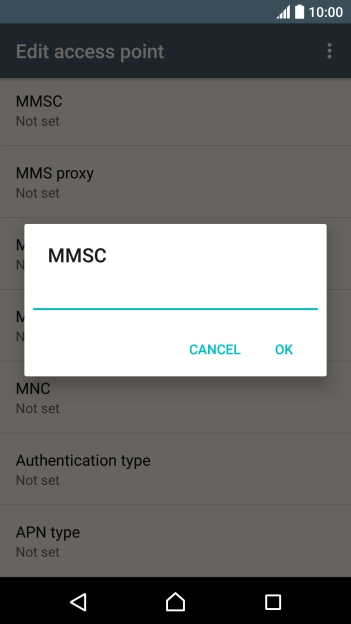 Key in http://mmsc.mms.o2.co.uk:8002 and press OK.